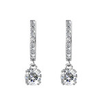 Royal Fashion stříbrné pozlacené náušnice Swarovski DES0150-WG