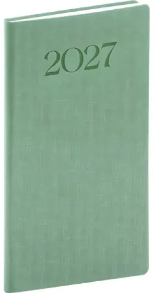 NOTIQUE Kapesní diář Biella 2027 zelený / 9 × 15,5 cm