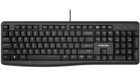 CANYON CNE-CKEY5-CS černá / drátová USB klávesnice / 104 kláves / 1.5m (CNE-CKEY5-CS)