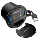 Graugear Stolní USB hub / USB hub / 2x USB-A + 1x USB-C / USB 3.0 / audio konektor / O 60 mm (G-THUB-AU-60)