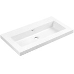 CERANO - Umyvadlo z litého mramoru Ovo - s přepadem - bílá lesklá - 70,5x46,5 CER-667805