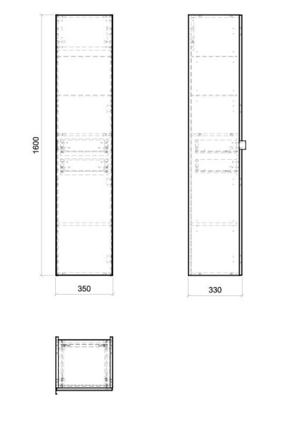 COMAD - Vysoká skříňka 1 dvířka 2 zásuvky SANTA FE OAK 5907611652404