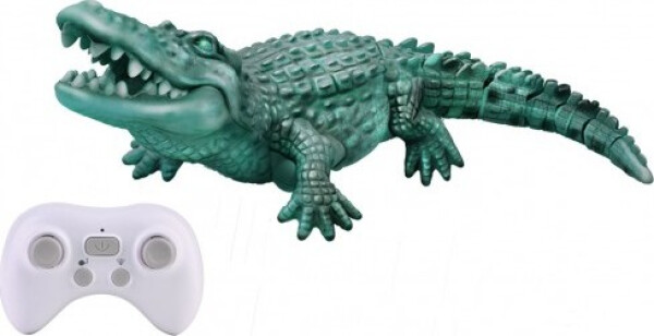 Krokodýl RC do vody plast 35cm dobíjecí pack+baterie v krabici 38x17x19,5cm
