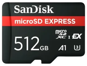 SanDisk Express microSDXC 512 GB / Micro SD karta / Class 10 / UHS-I U3 / V30 / čtení: 650 MB/s / zápis: 220 MB/s (SDSQXFN-512G-GN4NN)