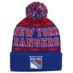 Outerstuff Dětská zimní čepice New York Rangers NHL Puck Pattern Cuffed Pom