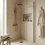 REA - Sprchová sada bez výtoku s termostatem Lungo Copper Brush REA-P6734