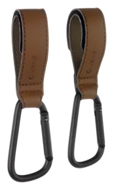 Jané Úchyty na kočárek hnědá / Háčky na kočárek / 2 ks / hliník / nosnost 5 kg (010334G91JN)