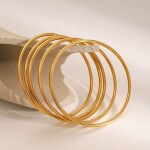 ELENYS Bangle Gold – pozlacený náramek 18K žluté zlato Délka náramku: Průměr 6 cm / obvod cca 18,8 cm