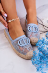 Dámské krajkové espadrilky s ozdobou modrý Summer Dream 36