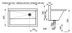 SANELA - Nerezová umyvadla Lékařský mycí žlab, délka 1500 mm, ocel AISI 316L, matný nerez SLUN 55L