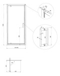 CERSANIT - SPRCHOVÉ DVEŘE PIVOT ARTECO 90X190, ČERNÉ SKLO ČIRÉ S913-012