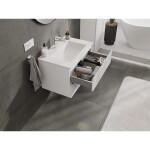 MEXEN/S - Rivel koupelnová skříňka 70 cm s umyvadlem Otis, 2 zásuvky, reliéf , bílá mat 91A20-07047-2-BFF01-W18M01