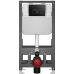 CERANO - Kompletní WC set Basic/Forte - bílá lesklá - WC tlačítko Dualo/Černá - volně stojící - předstěnová instalace - 51x36 CER-8050BD86112
