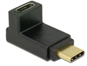 Delock Adaptér SuperSpeed USB 10 Gbps (USB 3.1 Gen 2) USB Type-C™ samec port samice černá / pravoúhlý nahoru dolů (65914-D)