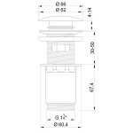 INVENA - Automatická mosazná zátka k umyvadlu CLIC CLACK SC-B1-028-G