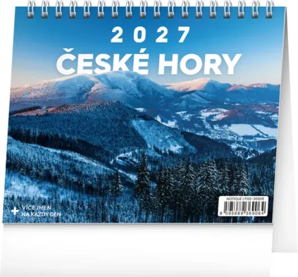 NOTIQUE Stolní kalendář České hory 2027 / 16,5 x 13 cm