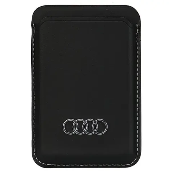 Audi Synthetic Leather MagSafe peněženka černá / Peněženka / Syntetická kůže / MagSafe (AU-MSCH-Q3/D1-BK)