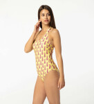 Aloha From Deer Hawaii Pineapple Open Back Swimsuit SSOB AFD727 Yellow