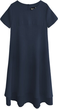 Tmavě modré trapézové šaty model 7739803 tmavěmodrá S (36) - INPRESS