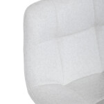 Židle barová, bílá látka, čtyřnohá kovová podnož, černý mat