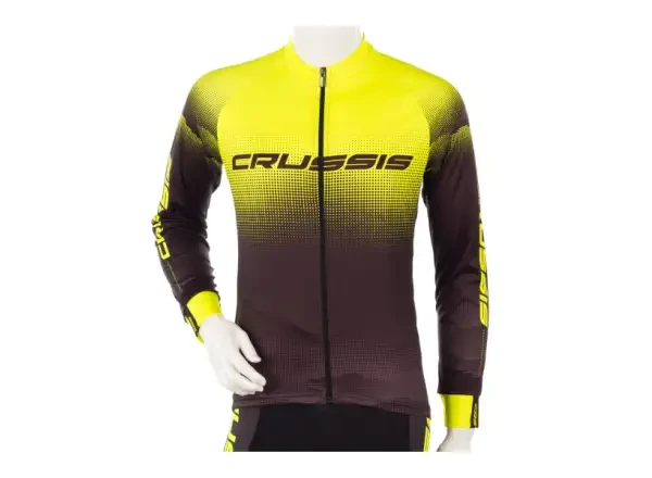 Crussis pánský cyklistický dres dlouhý rukáv černá/žlutá vel. M