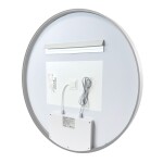 Mereo Zrcadlo kulaté pr. 60 cm, LED osvětlení a odmlžování, ocelově šedý rám CN164S