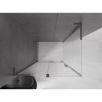 MEXEN/S - Velar L sprchový kout, posuvné dveře 110 x 90, dekor, grafit metal 871-110-090-33-95