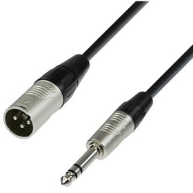 Adam Hall K4BMV0300 XLR propojovací kabel [1x XLR zástrčka 3pólová - 1x jack zástrčka 6,3 mm (stereo)] 3 m černá