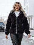 Dámská kožešinová bunda s kapucí černá FashionStreet TY5271 M