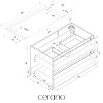 CERANO - Koupelnová skříňka Carole + deska pod umyvadlo Navira Pro - 36 mm - černá matná - 80x51,6x46 CER-668300