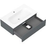 MEXEN/S - Orio koupelnová skříňka 80 cm s umyvadlem Vela, 1 šuplík, grafit mat/bílá mat 91A10-08023-1-BF66-W23M01