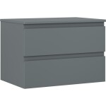 MEXEN/S - Orio koupelnová skříňka pod umyvadlo 70 cm s deskou, 2 zásuvky, grafit mat 91A10-07047-2-BFFC66