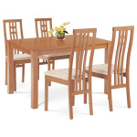 Jídelní židle, masiv buk, moření tmavý buk, látkový šedý potah