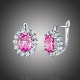 Náušnice Swarovski Elements Fiona Rose, Růžová