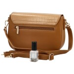 Módní dámská koženková crossbody kabelka Farida, camel