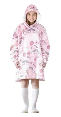 Cozy Noxxiez CH341 Sladkosti potisk - hřejivá televizní mikinová deka s kapucí pro děti 7 - 12 let (20-CH341)