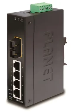 Planet ISW-511 / Switch průmyslový / 4x 10/100 RJ-45 / 1x 100FX MM 2km / DIN lišta / IP30 (ISW-511)