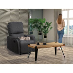 Konferenční stolek, 110x60x42 cm, deska MDF, dekor divoký dub, kov - černý mat
