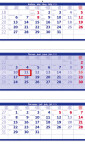 Nástěnný kalendář Helma 2024 - Tříměsíční skládaný modrý