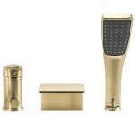 REA - Třídílná vanová baterie RIVEN Brush Gold REA-B0494