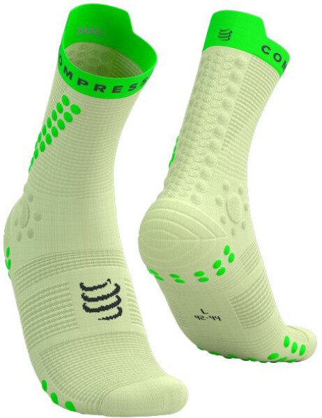 Běžecké kompresní ponožky Compressport Pro Racing Socks v4.0 Trail - Lime/Neon Green Velikost: EU 42-44