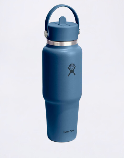 Hydro Flask Wide Mouth Travel Bottle with Flex Straw Cap (946 ml) Harbor Blue