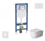 GEBERIT - Duofix Set předstěnové instalace, klozetu a sedátka Duravit ME by Starck, tlačítka Sigma01, Rimless, SoftClose, alpská bílá SANI11CP3109