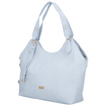 Elegantní dámská koženková kabelka na rameno Mandy, světle modrá