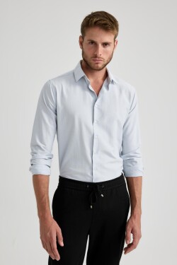 DEFACTO Slim Fit Poplin Long Sleeve Cotton Shirt