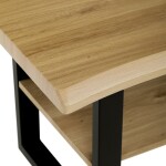 Stůl konferenční, 120x60x55 cm, MDF deska, dekor divoký dub, kov, police, černý lak