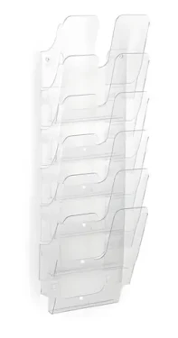 Durable FLEXIPLUS 6 transparentní / Nástěnný stojan na letáky / A4 / 6 přihrádek (1700008401)