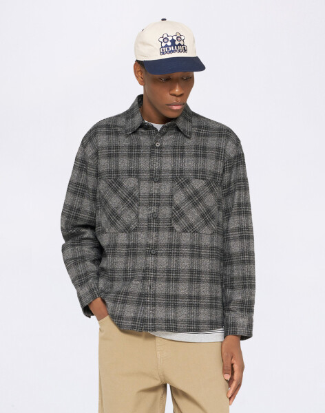 Edwin Ace Shirt LS Black / Grey garment washed L