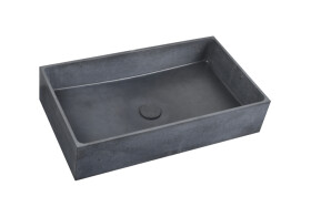 Umyvadlo na desku SAT Cemento 64x36,5 cm antracit bez přepadu CEM6437A CEM6437A
