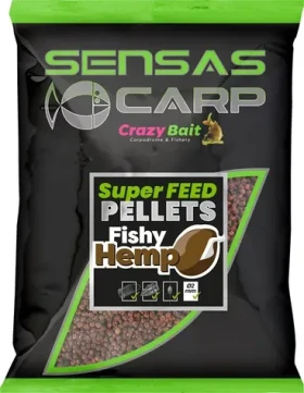Sensas Super Feed Fishy Hemp / Pelety / 650 g / 4 mm (18873)